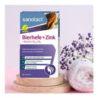 Thực phẩm bảo vệ sức khỏe: Sanotact Bierhefe + Zink + Biotin +B12+B6, 60 viên/hộp