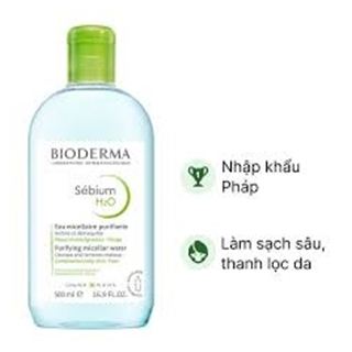 3701129812013-Bioderma - Sebium H20 500ml-Dung dịch làm sạch và tẩy trang Micellar cho da hỗn hợp và da dầu