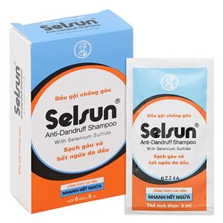 Dau goi chong gau selsun anti-dandruff shampoo with selenium sulfide 5ml (hop 6 goi)