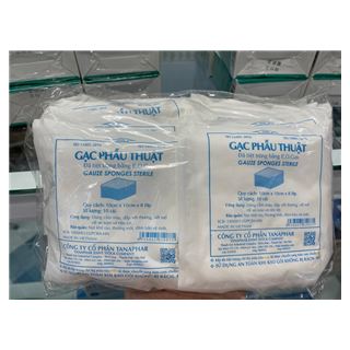 Gạc phẫu thuật đã tiệt trùng TANAPHAR (10cm x10cm x 8 lớp)