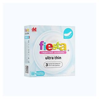 FIESTA PACK 3 ULTRA THIN (Siêu mỏng - Màu xanh) (Hộp 3 cái)