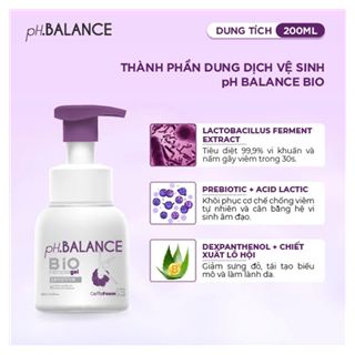 Gel bọt pH Balance Bio Intimate Gel - Hộp 1 lọ 200ml (MP)
