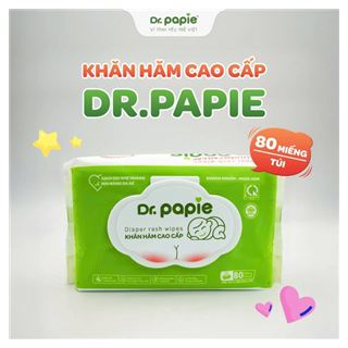 Khăn hăm cao cấp Dr.Papie (80 tờ/gói)