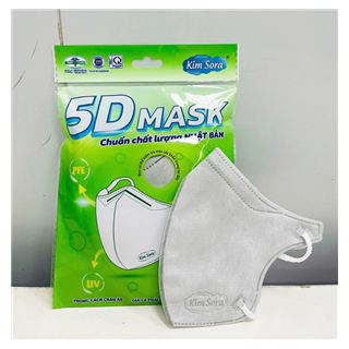 Khẩu trang Kim Sora Y tế 3 Lớp 10 cái/ bì, 60 bì/ thùng màu Xám 5D người lớn