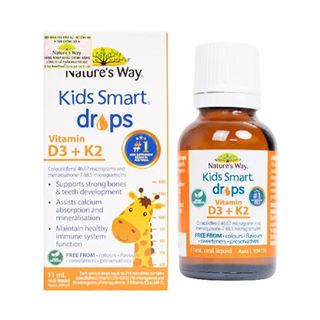 Vitamin D3K2 Organic cao cấp cho bé Nature's Way Kids Smart Drops Vitamin D3 + K2 Probiotec (C/11ml)