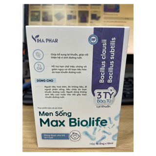 Thực phẩm bảo vệ sức khỏe men sống MAX BIOLIFE (hộp 15 ống x 10m)