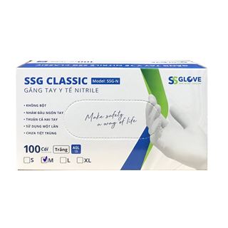 Găng tay y tế NITRILE 3.5g Size L (Màu Trắng)